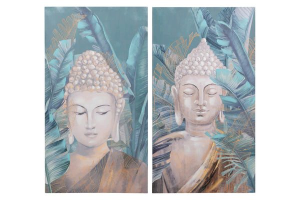 Set 2 Lienzos Budha 50X3X90 Cm