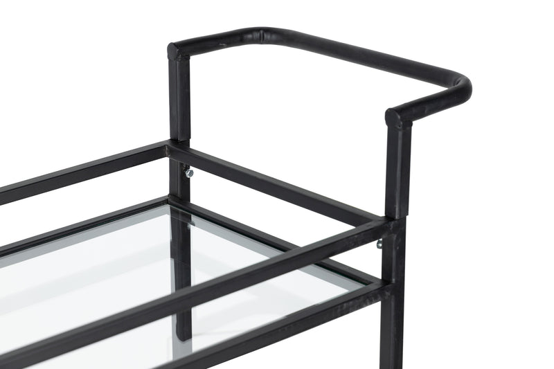 Camarera Metal-cristal Negro-trans. 86x30x96 Cm - Mesas Auxiliares - Granada Maison