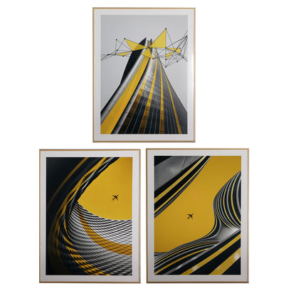 Janah Wall Art (Set Of 3) in Yellow Colour