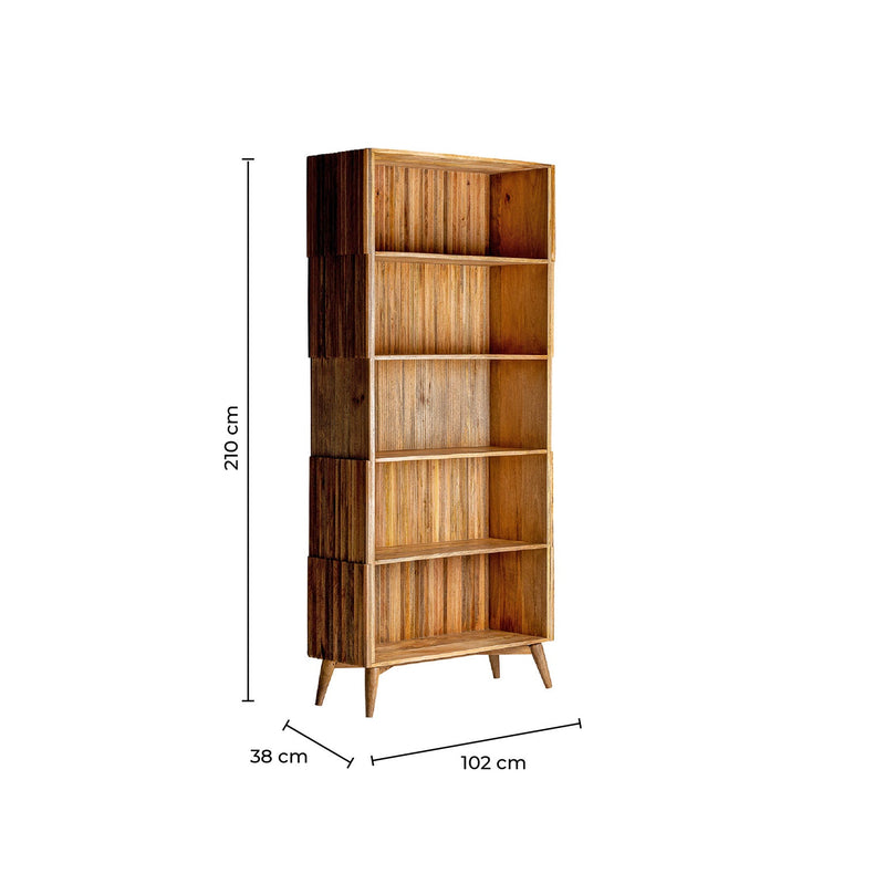 Librería Plissé Wood en Color Natural - Estanterías y librerías - Granada Maison