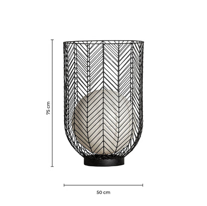 Plissé Metal Floor Lamp in Black Colour