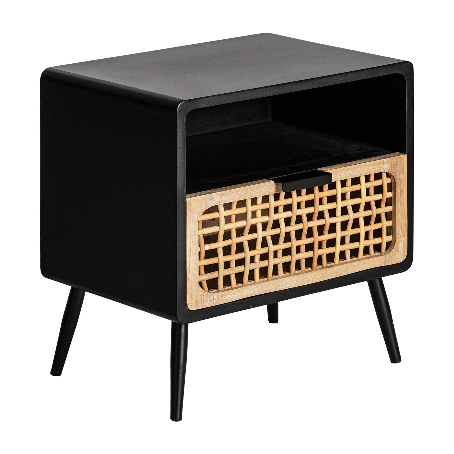 Solden Bedside Table in Black/Natural Colour