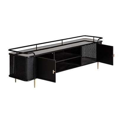 Mueble Tv Fussen en Color Negro/Oro