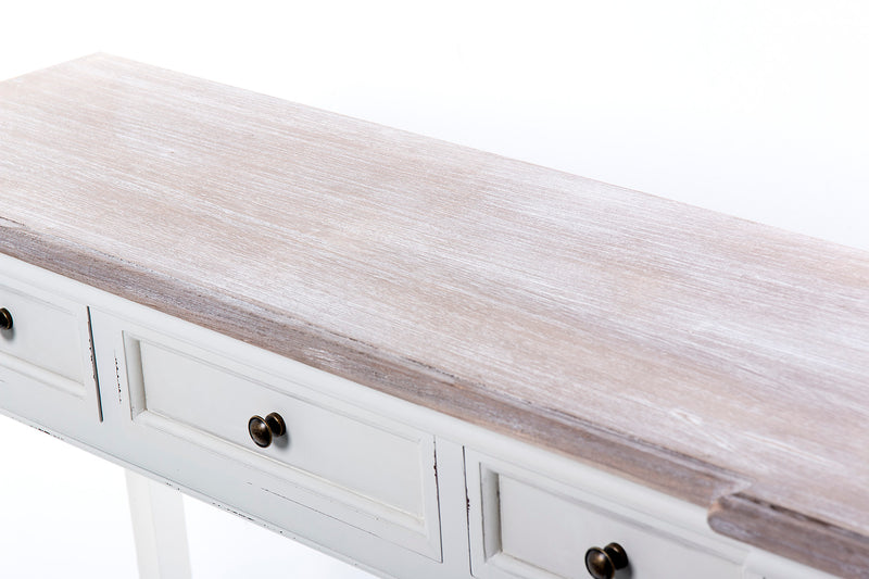 Consola Madera Blanco Natural 112x35x79 Cm - Consolas y Recibidores - Granada Maison