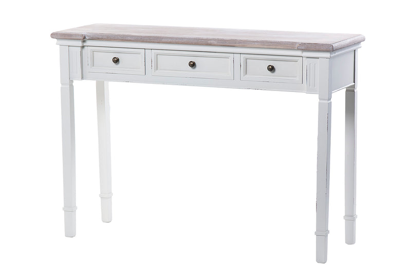 Consola Madera Blanco Natural 112x35x79 Cm - Consolas y Recibidores - Granada Maison