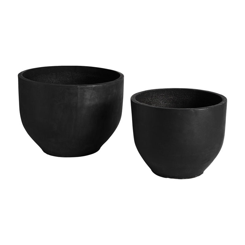 Blaghe Amphora Vase (Set Of 2) in Black Colour
