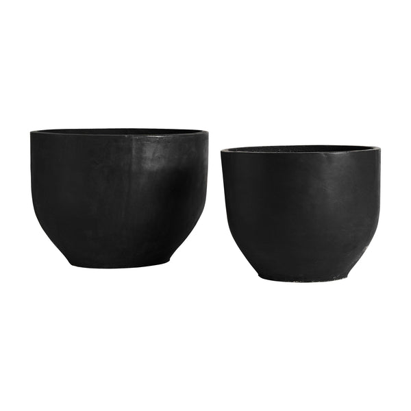 Blaghe Amphora Vase (Set Of 2) in Black Colour