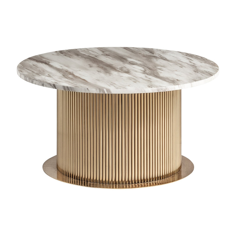 Breisach Coffee Table in White/Gold Colour