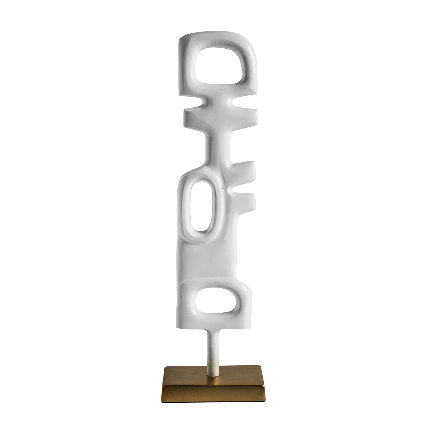 Hubble Sculpture in White/Gold Colour