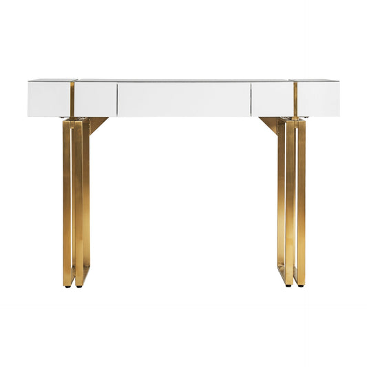 Steyern Console Table in White/Gold Colour