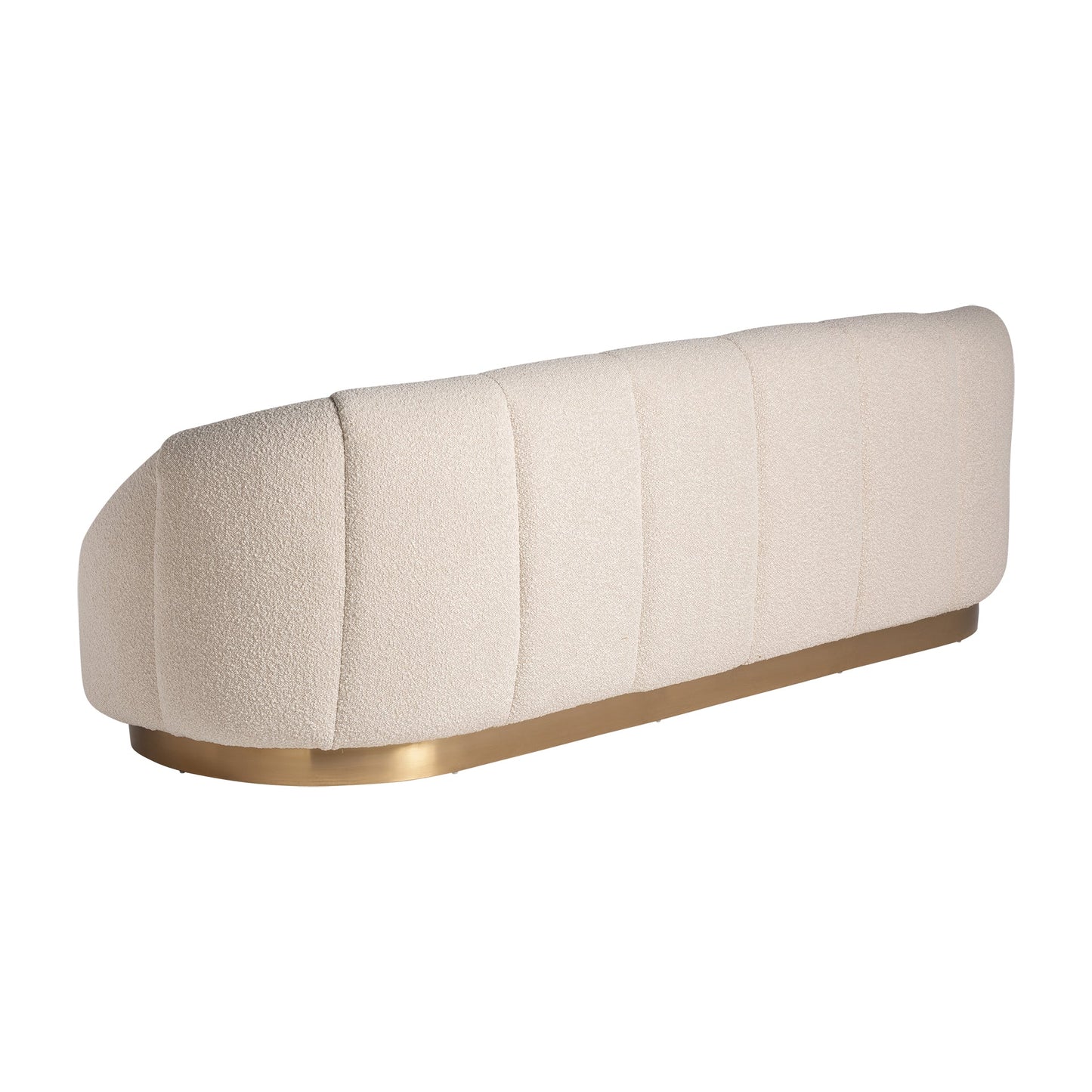 Thyez Bouclé Sofa in White/Gold Colour