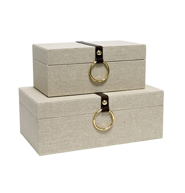 Pelouse Box (Set Of 2) in Grey Colour