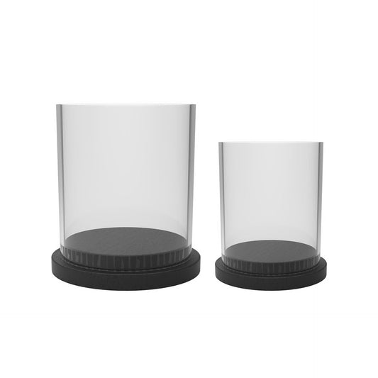 Apchat Candle Holder (Set Of 2) in Black Colour