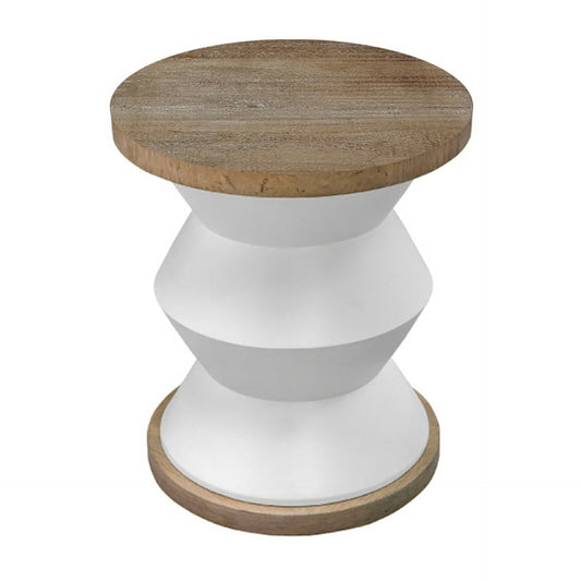 Moriat Side Table in White/Natural Colour