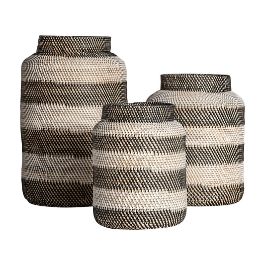 Zirba Vase (Set Of 3) in Natural/White Colour