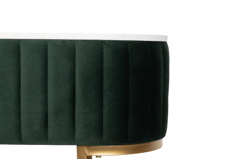 Consola Velvet-marmol Verde-dorado 120x35x80 Cm - Consolas - Granada Maison