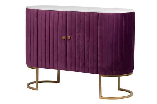 Aparador Velvet-marmol Morado-dorado 120x48x85 Cm - Aparadores y vitrinas - Granada Maison