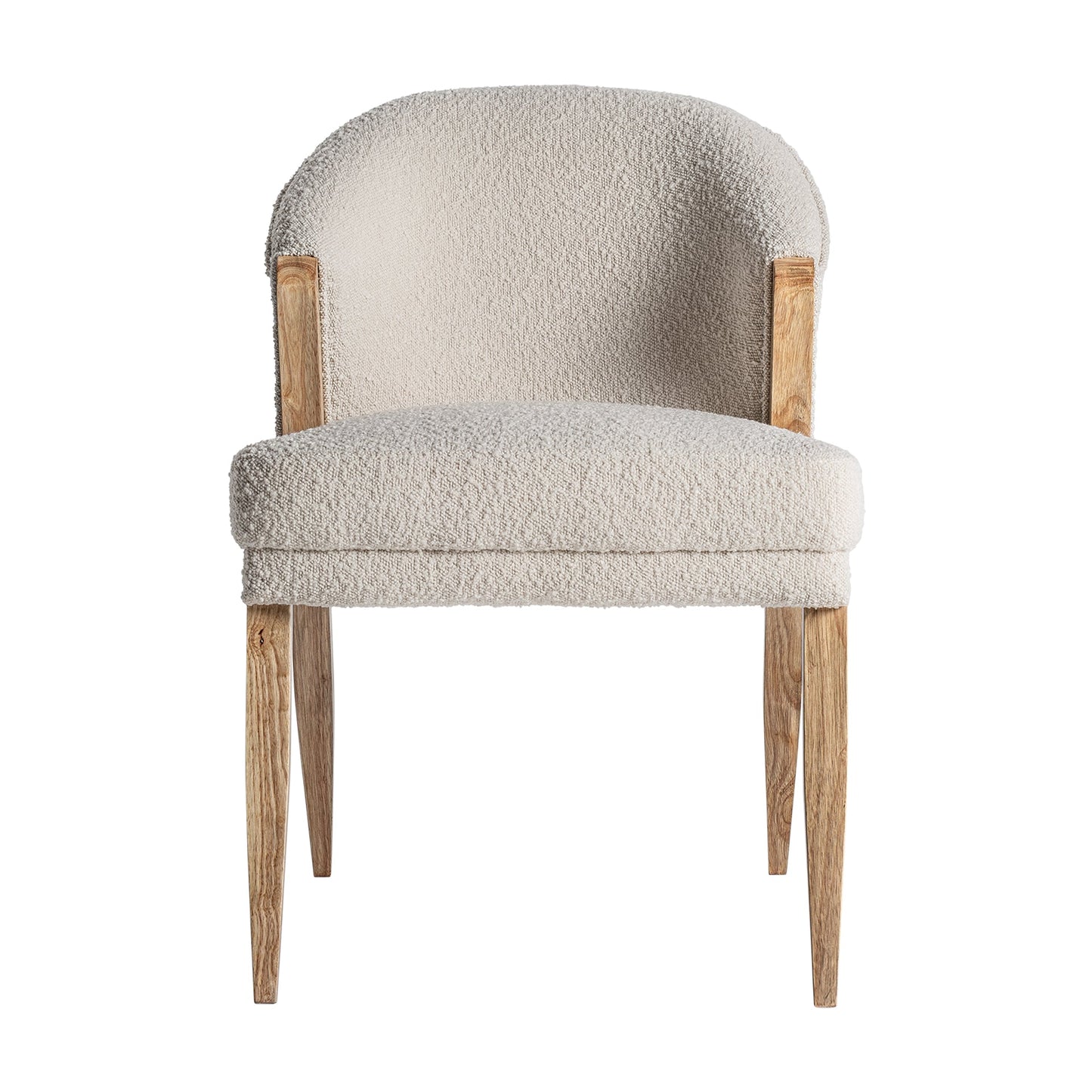 Prati Bouclé Chair in White/Natural Colour