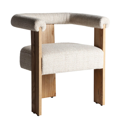 Ustka Chair in White/Natural Colour