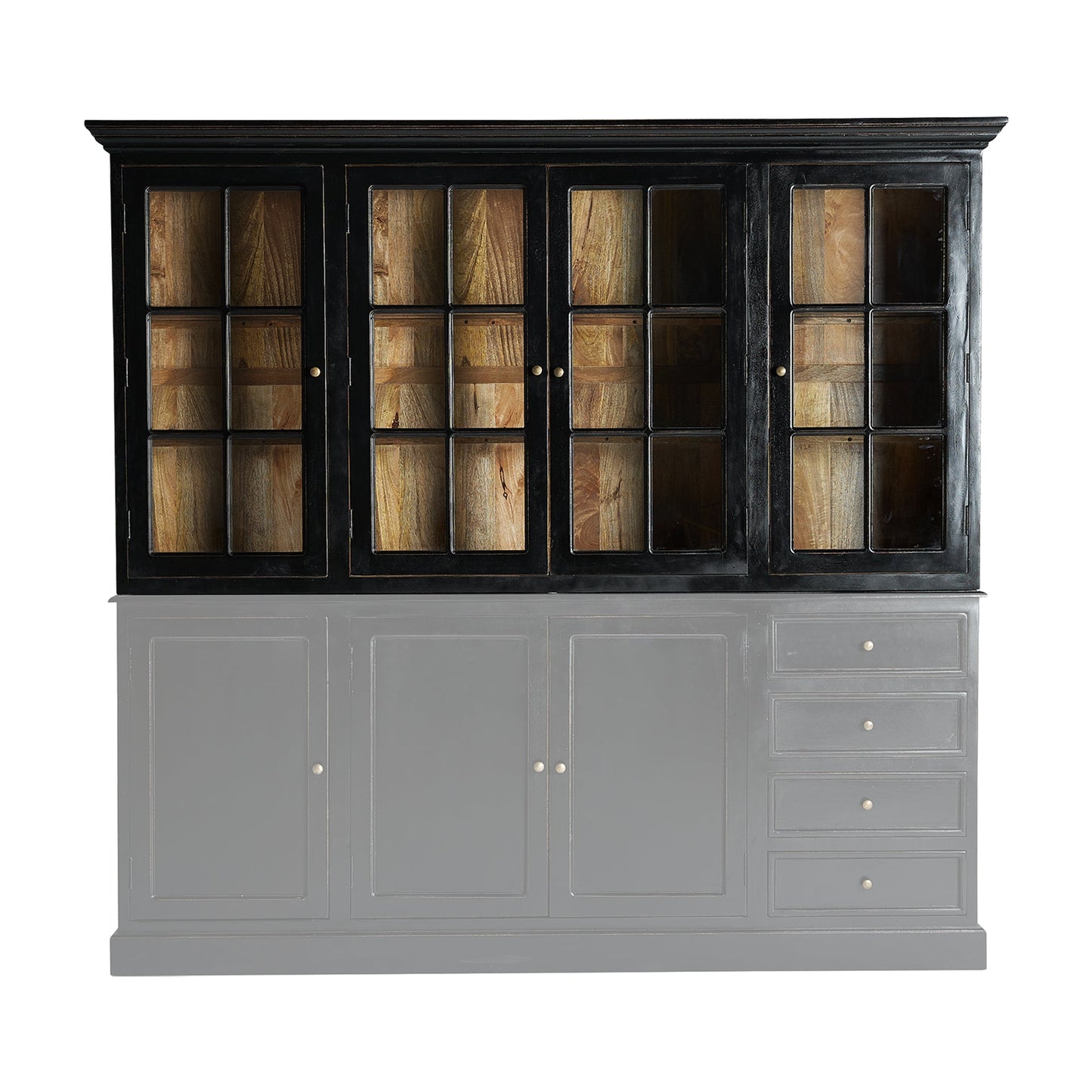 Zenica Modular Display Cabinet in Black Colour