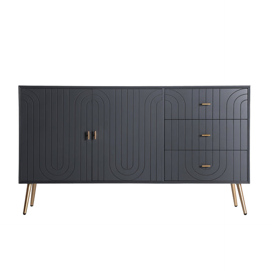 Tremes Sideboard in Black/Gold Colour