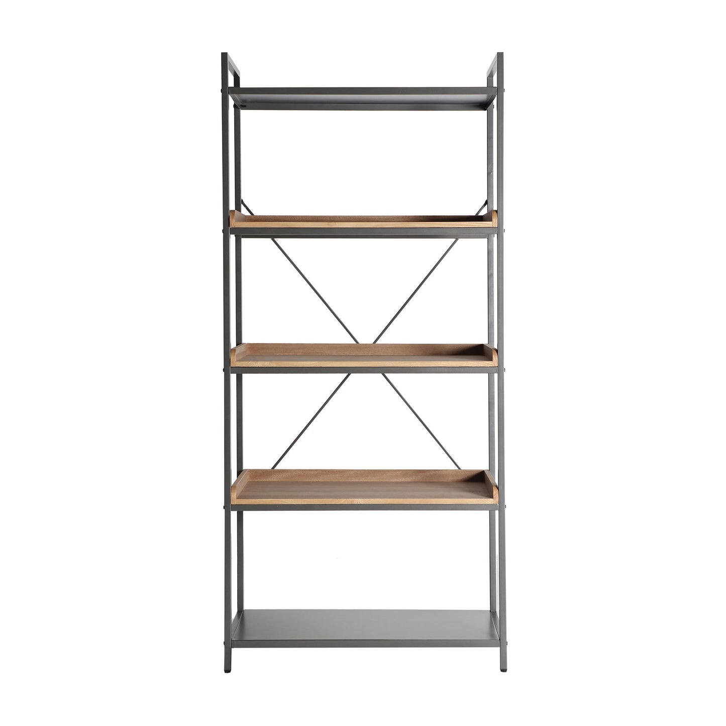 Tirkane Bookcase in Grey/Natural Colour