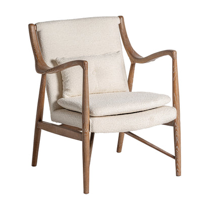 Morbach Armchair in White/Natural Colour