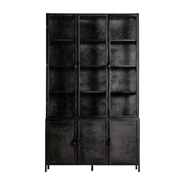 Leven Glass Cabinet in Black Colour