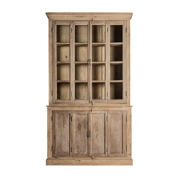 Huntly Glass Cabinet in Light Brown Colour