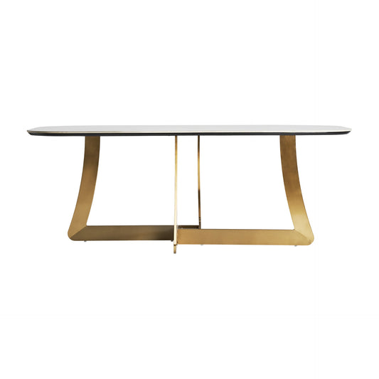 Mesa Comedor Jussey en Color Blanco/Oro