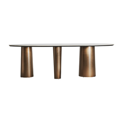 Laggan Dining Table in White/Gold Colour