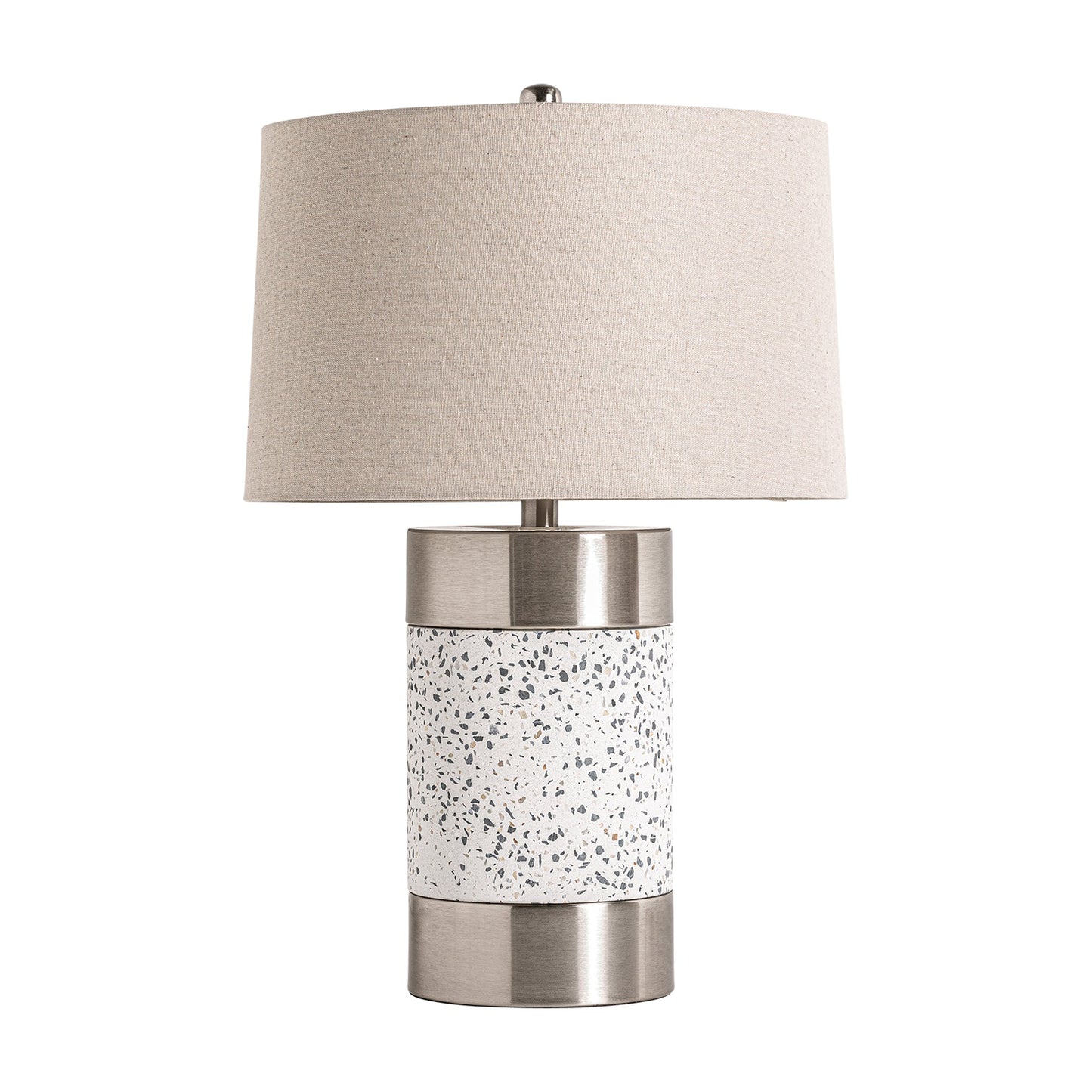 Table Lamp in White/Silver Colour