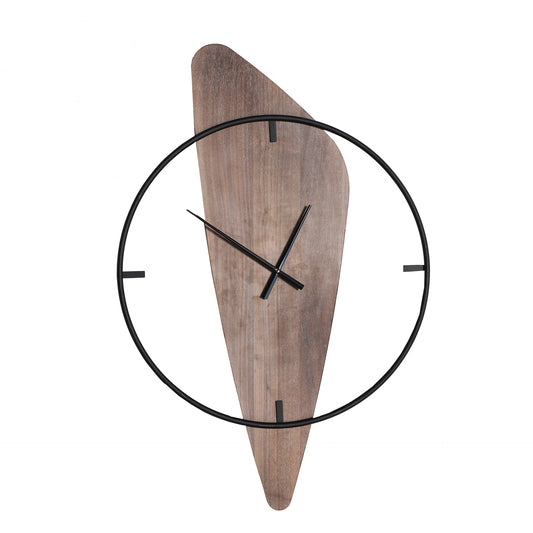 Wall Clock in Black/Natural Colour