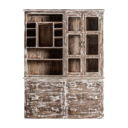 Malung Glass Cabinet in White/Brown Colour