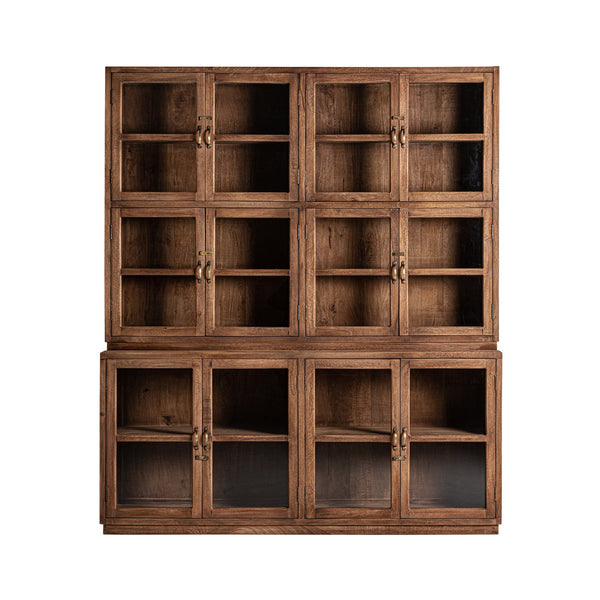 Jekye Glass Cabinet in Brown Colour
