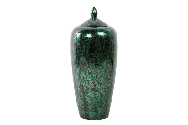Tibor Ceramica Lacada Verde Negro 27X27X62 Cm