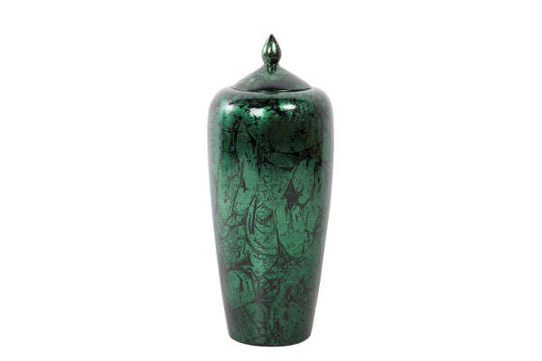 Tibor Ceramica Lacada Verde Negro 22X22X53 Cm