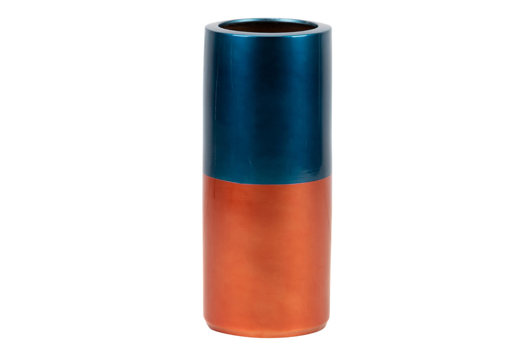 Paraguero Ceramica Lacada Azul Naranja 21X21X50 Cm