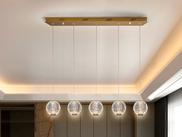 Lampara 5 Luces Led Austral Oro - Lámparas de Techo - Granada Maison