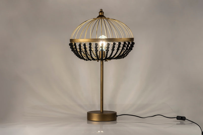 Lámpara Sobremesa Bolas Metal Madera 45x26x76 Cm - Lámparas Sobremesa - Granada Maison