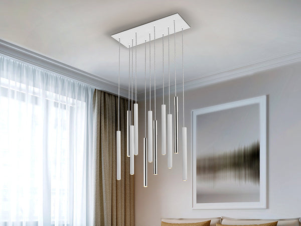 Lamp Varas Crom/Blanco 11 Luz Dimable - Lámparas de Techo - Granada Maison