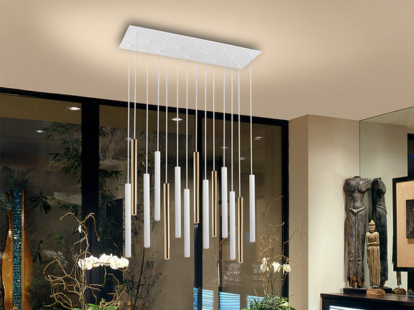 Lamp Varas Oro/Blanco 14 Luces Dimable - Lámparas de Techo - Granada Maison