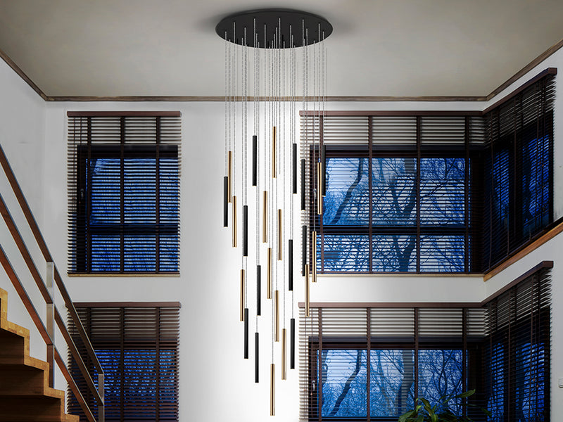 Lamp Varas Oro/Negro 25 Luces Dimable - Lámparas Grandes - Granada Maison