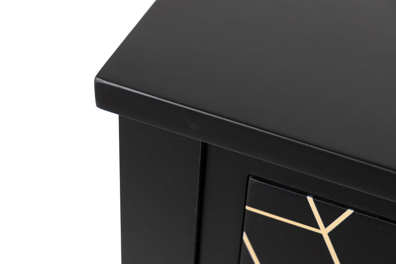 Consola Madera Negro-dorado 78x30x78 Cm - Consolas y Recibidores - Granada Maison