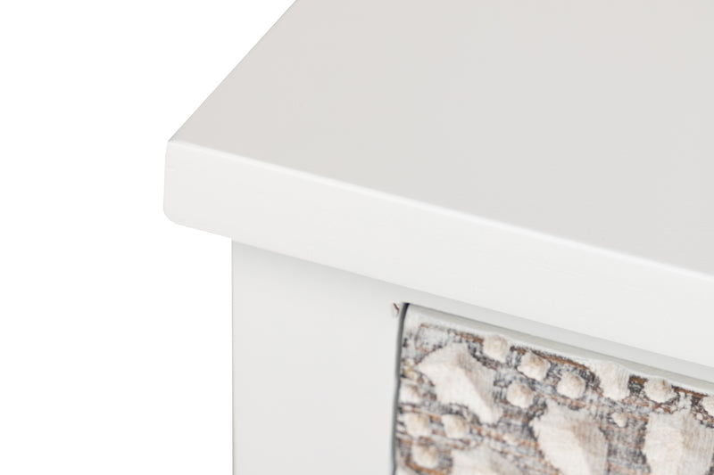 Cabinet Madera Tallada Blanco-beige 60x30x100 Cm - Armarios - Granada Maison