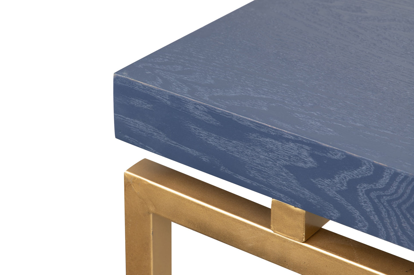 Mesa Comedor Madera-metal Azul-dorado 180x90x80 Cm - Mesas de Comedor - Granada Maison