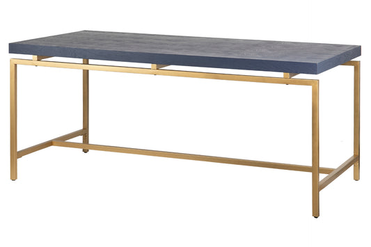 Mesa Comedor Madera-metal Azul-dorado 180x90x80 Cm - Mesas de Comedor - Granada Maison