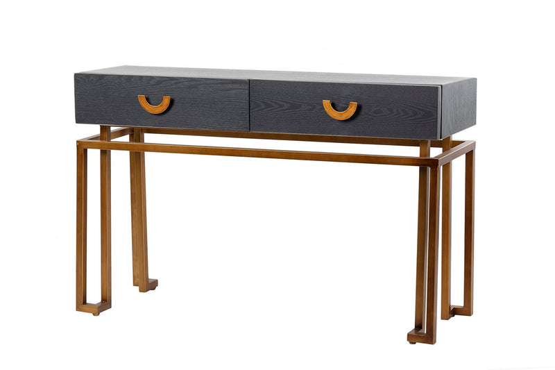 Consola Madera-metal Negro-dorado 120x35x77.3 Cm - Consolas y Recibidores - Granada Maison