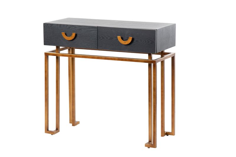 Consola Madera-metal Negro-dorado 80x35x77.3 Cm - Consolas y Recibidores - Granada Maison