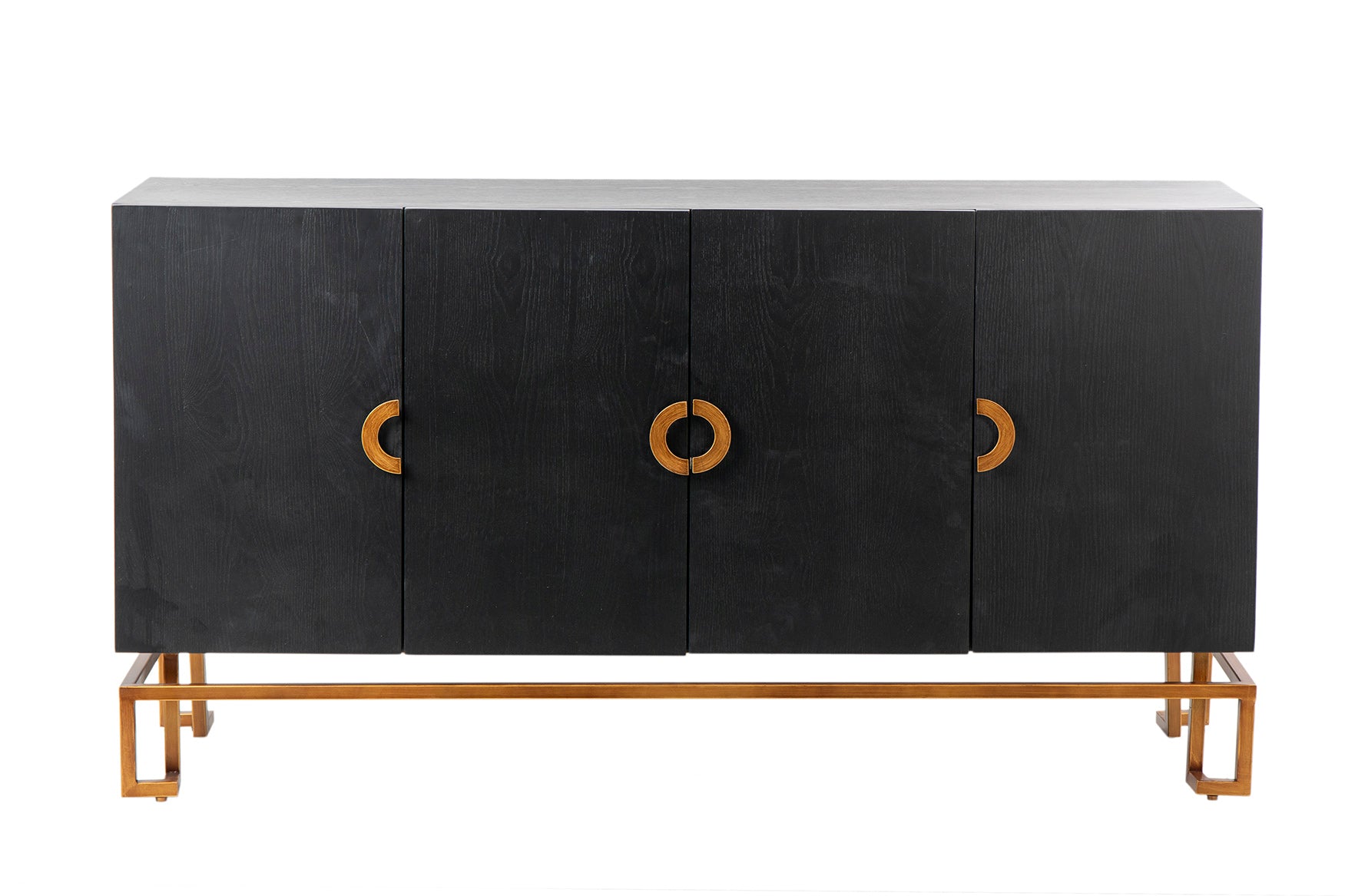 Aparador Negro-dorado Madera-metal 152x40x82 Cm - Aparadores y vitrinas - Granada Maison